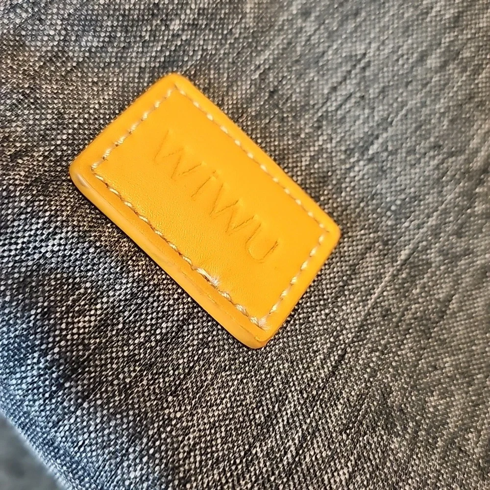 Gray Laptop Bag with Yellow Accents
